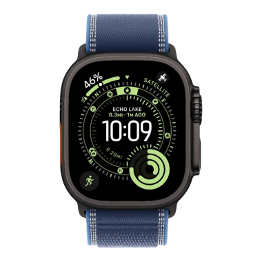 New Apple Watch Ultra 3 GPS + Cellular 49mm Black Titanium Case w. Blue/Bright Blue Trail Loop S/M (MG9Q4)
