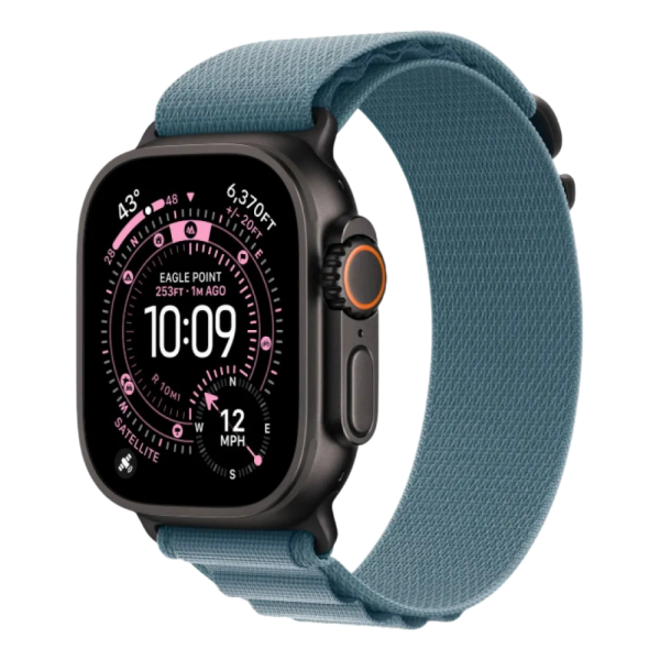 New Apple Watch Ultra 3 GPS + Cellular 49mm Black Titanium Case w. Green/Neon Trail Loop - S/M (MG9N4) (2)