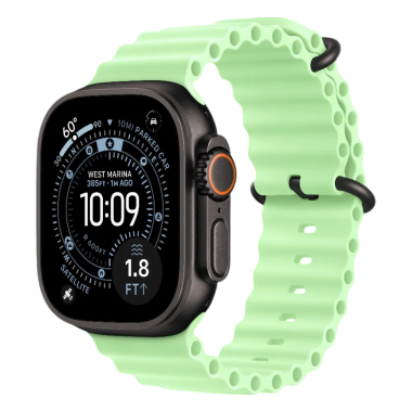 New Apple Watch Ultra 3 GPS + Cellular 49mm Black Titanium Case w. Neon Green Ocean Band (MGCL4)