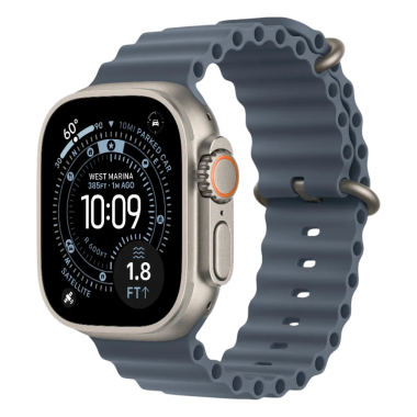New Apple Watch Ultra 3 GPS + Cellular 49mm Natural Titanium Case w. Anchor Blue Ocean Band (MEWH4)