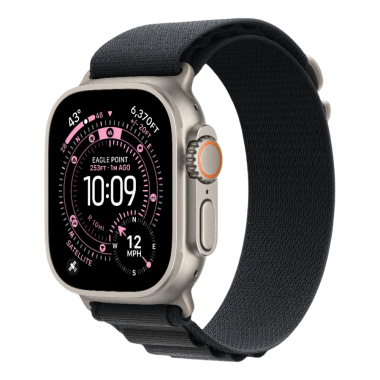 New Apple Watch Ultra 3 GPS + Cellular 49mm Natural Titanium Case w. Black Alpine Loop - Large (MFTG4)