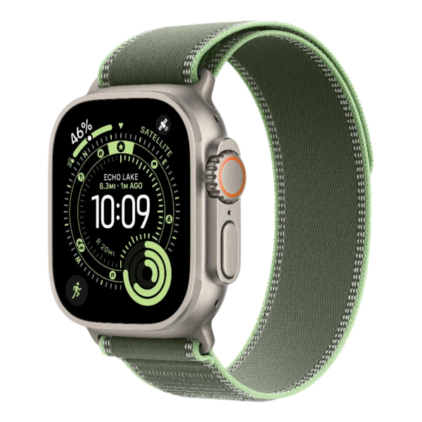 Нова Apple Watch Ultra 3 GPS + Cellular 49mm Natural Titanium Case w. Green/Neon Trail Loop - M/L (MFT54)