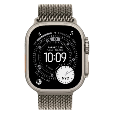 New Apple Watch Ultra 3 GPS + Cellular 49mm Natural Titanium Case w. Natural Titanium Milanese Loop - Small (MEWW4)