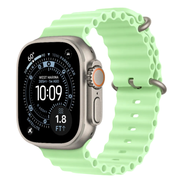 Нова Apple Watch Ultra 3 GPS + Cellular 49mm Natural Titanium Case w. Neon Green Ocean Band (MGCF4)