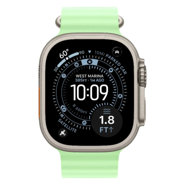 Нова Apple Watch Ultra 3 GPS + Cellular 49mm Natural Titanium Case w. Neon Green Ocean Band (MGCF4)