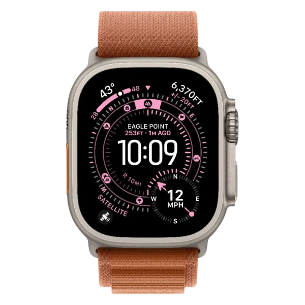 Нова Apple Watch Ultra 3 GPS + Cellular 49mm Natural Titanium Case w. Terra Cotta Alpine Loop - Large (MFTD4)