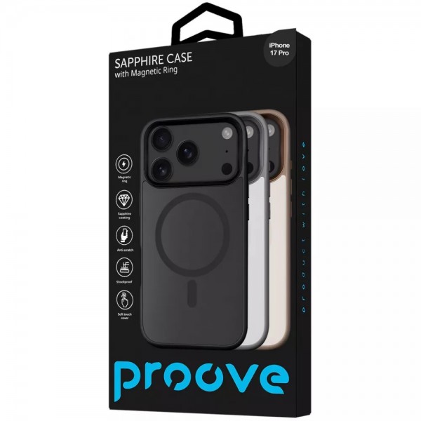 Чохол Proove Sapphire Case with Magnetic Ring iPhone 17 Pro Black Titanium