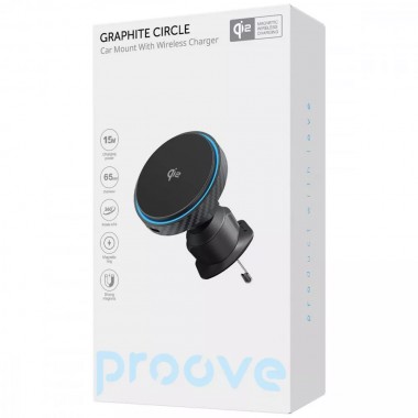 Автотримач із бездротовою зарядкою Proove Circle Qi2 15W Graphite
