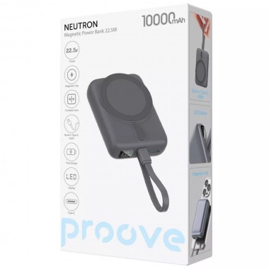 Power Bank Proove Neutron 22.5W 10000mAh Silver/ White