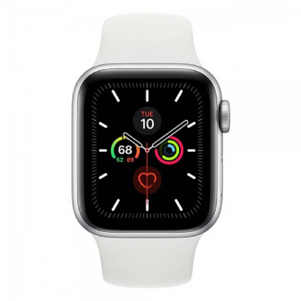 New Apple Watch Series 5 GPS + LTE 40mm Silver Aluminum Case with White Sport Band (MWWN2)