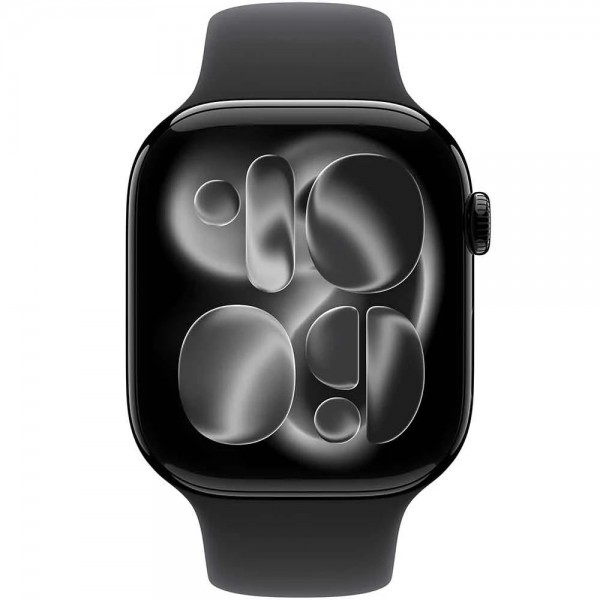 New Apple Watch Series 11 GPS + LTE 46mm Jet Black Aluminum Case with Black Sport Band M/L MFC44