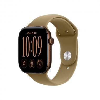 New Apple Watch Series 12 46mm Dark Bronze Aluminum Case w. Olive Sport Band M/L MJGE4