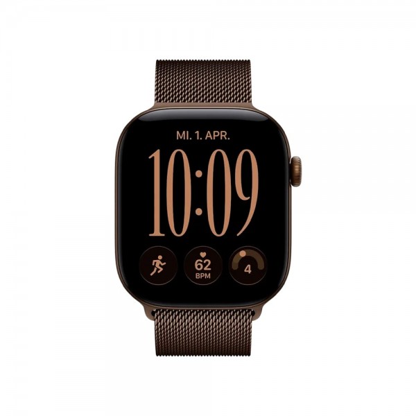 New Apple Watch Series 12 46mm Dark Bronze Aluminum Case w. Dark Bronze Milanese Loop M/L MKDG4