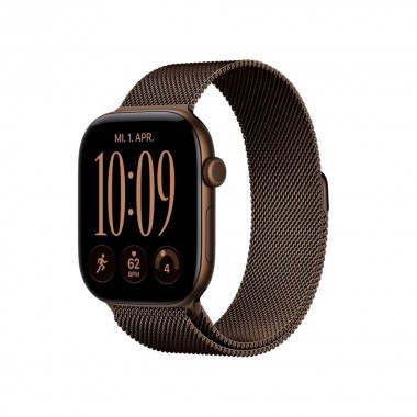 New Apple Watch Series 12 42mm Dark Bronze Aluminum Case w. Dark Bronze Milanese Loop M/L MKDC4