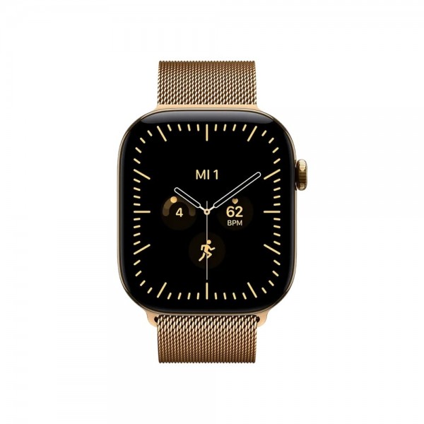 New Apple Watch Series 12 46mm Radiant Gold Titanium Case w. Radiant Gold Milanese Loop M/L MJGV4