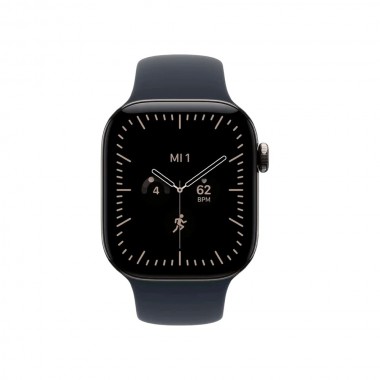 New Apple Watch Series 12 42mm Night Blue Ceramic Case w. Navy Blue Sport Band S/M MJGY4