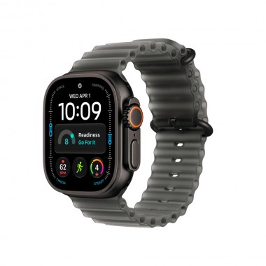 New Apple Watch Ultra 4 GPS + Cellular 49mm Black Titanium Case w. Translucent Black Ocean Band (MJAY4)
