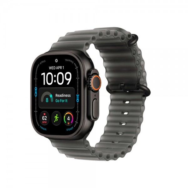 New Apple Watch Ultra 4 GPS + Cellular 49mm Black Titanium Case w. Translucent Black Ocean Band (MJAY4)