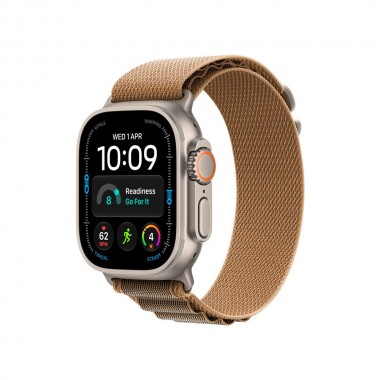 New Apple Watch Ultra 4 GPS + Cellular 49mm Natural Titanium Case w. Desert Alpine Loop - Medium (MJAF4)