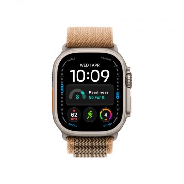 New Apple Watch Ultra 4 GPS + Cellular 49mm Natural Titanium Case w. Desert Alpine Loop - Medium (MJAF4)