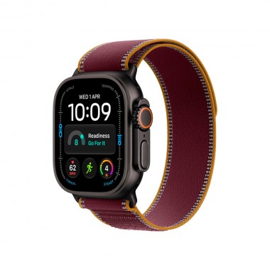 New Apple Watch Ultra 4 GPS + Cellular 49mm Black Titanium Case w. Burgundy Trail Loop - M/L (MJC44)