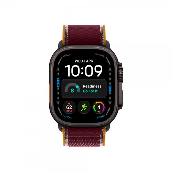 New Apple Watch Ultra 4 GPS + Cellular 49mm Black Titanium Case w. Burgundy Trail Loop - M/L (MJC44)