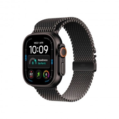 New Apple Watch Ultra 4 GPS + Cellular 49mm Black Titanium Case w. Black Titanium Milanese Loop - Large (MJAX4)