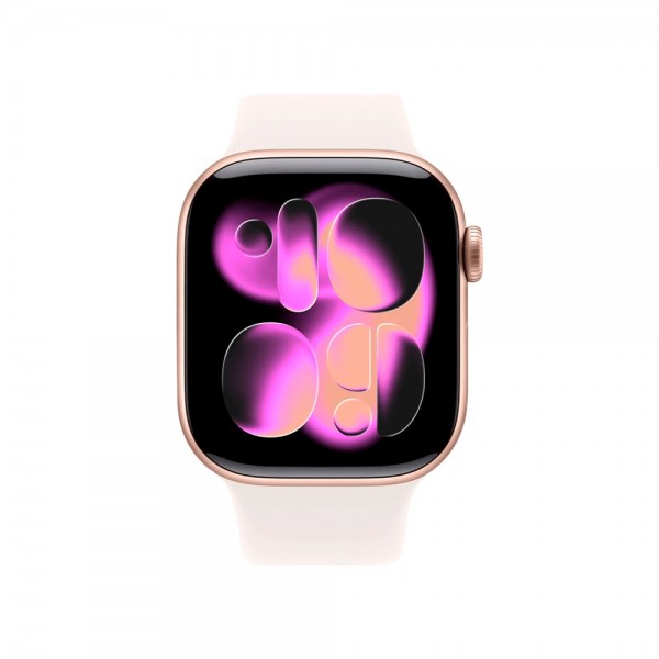New Apple Watch Series 11 GPS + Cellular 42mm Rose Gold Aluminum Case with Light Blush Sport Band S/M MF8E4