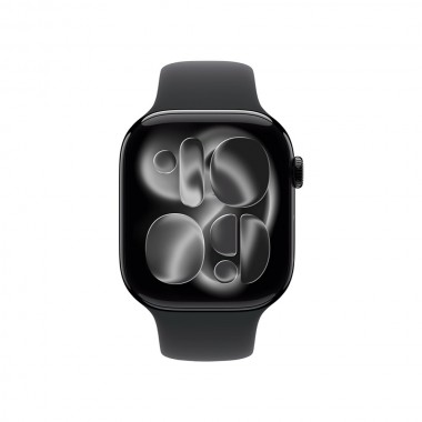 New Apple Watch Series 11 GPS + Cellular 42mm Jet Black Aluminum Case with Black Sport Band S/M MF834