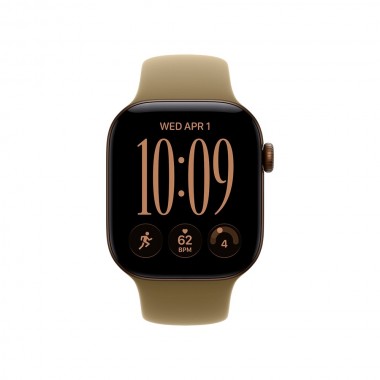 New Apple Watch Series 12 42mm Dark Bronze Aluminum Case w. Olive Sport Band S/M MJEF4