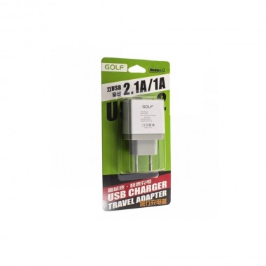 СЗУ Golf GF-U2 (2USB, 2.1A)  White