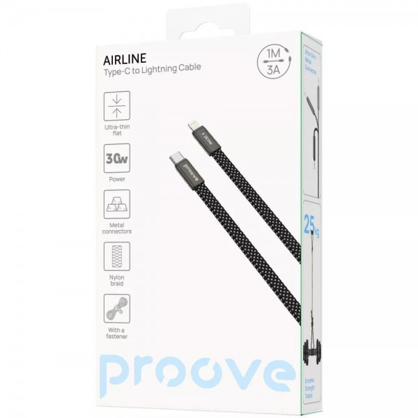Кабель Proove AirLine Type-C to Lightning 30W (1m) Black