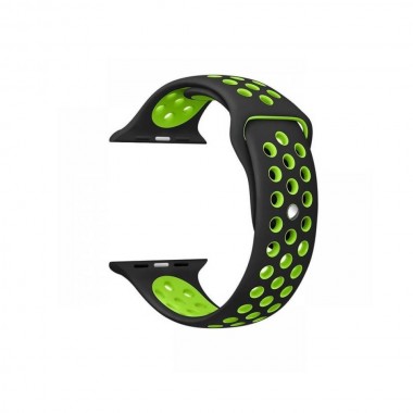 Ремінець для Apple Watch Nike 38/40mm Black/Green Гумовий
