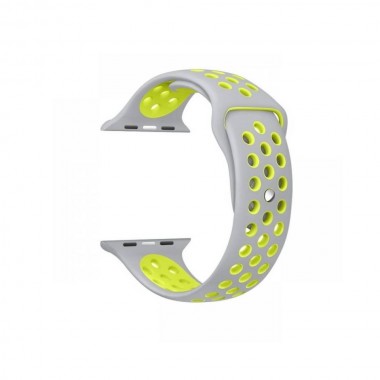 Ремінець для Apple Watch Nike 38/40 mm Silver/Green Гумовий