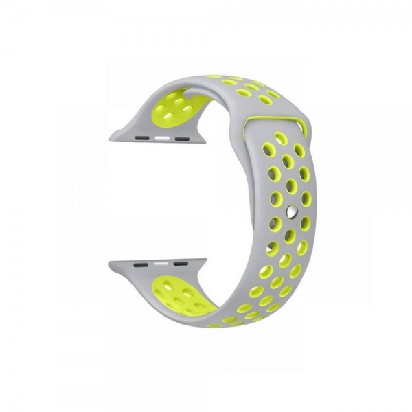 Ремешок для Apple Watch Nike 38/40 mm Silver/Green Резиновый