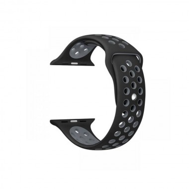 Ремінець для Apple Watch Nike 38/40 mm Black/Grey Гумовий