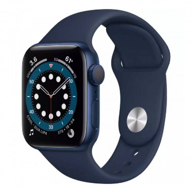 New Apple Watch Series 6 GPS 40mm Blue Aluminum Case with Deep Navy Sport Band (MG143)