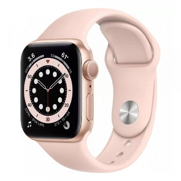 New Apple Watch Series 6 GPS 44mm Gold Aluminum Case with Pink Sand Sport Band (M00E3)