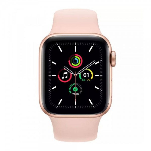 New Apple Watch Series SE GPS 44mm Gold Aluminum Case with Pink Sand Sport Band (MYDR2)