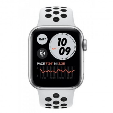 New Apple Watch Nike SE 40mm Silver Aluminium Case with Pure Platinum Black Nike Sport Band (MYYD2)