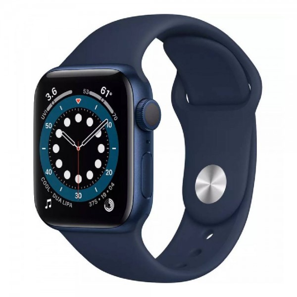 New Apple Watch Series 6 GPS 44mm Blue Aluminum Case with Deep Navy Sport Band (M00J3)