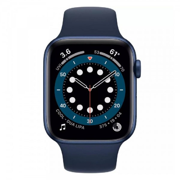New Apple Watch Series 6 GPS 44mm Blue Aluminum Case with Deep Navy Sport Band (M00J3)