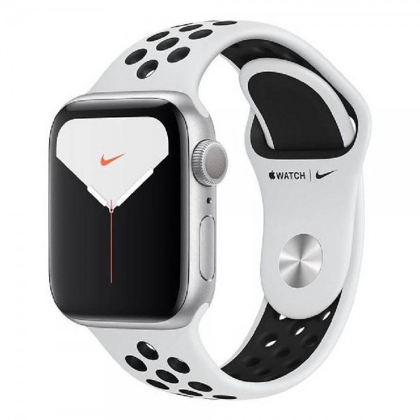 New Apple Watch Nike Series 5 GPS 44mm Silver Aluminum w. Pure Platinum/Black Sport Band (MX3V2)