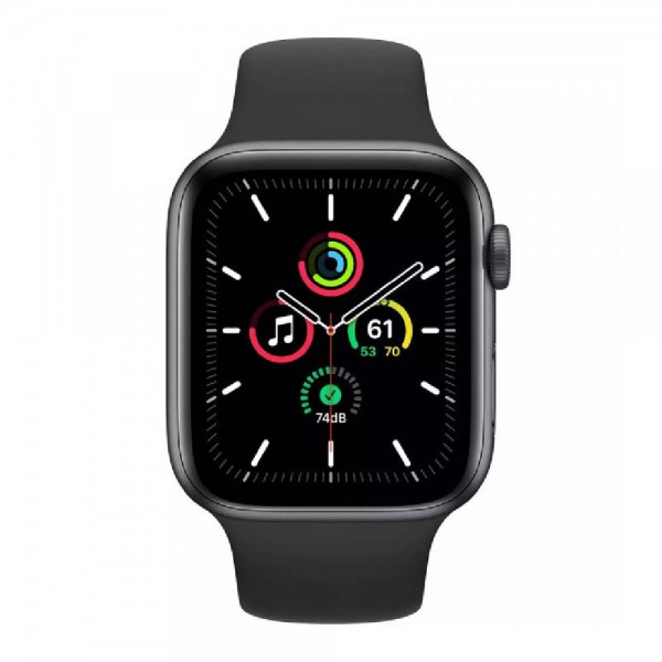 New Apple Watch Series SE GPS 40mm Space Gray Aluminum Case with Black Sport Band (MYDP2)
