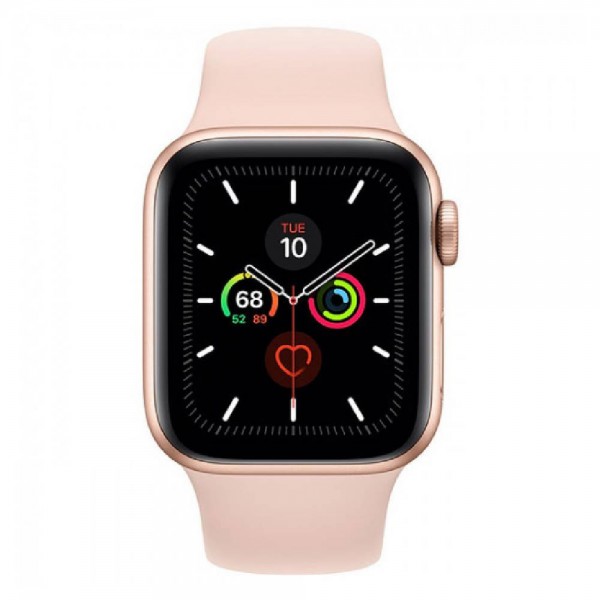 New Apple Watch Series 5 GPS + LTE 44mm Gold Aluminum Case with Pink Sand Sport Band (MWW02)