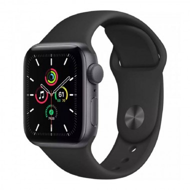 New Apple Watch Series SE GPS 44mm Spaсe Gray Aluminum Case with Black Sport Band (MYDT2)