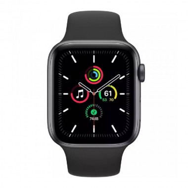 New Apple Watch Series SE GPS 44mm Spaсe Gray Aluminum Case with Black Sport Band (MYDT2)