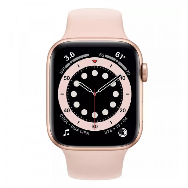 New Apple Watch Series 6 GPS 40mm Gold Aluminum Case with Pink Sand Sport Band (MG123)