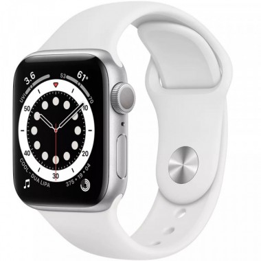 Б/У Apple Watch Series 6 GPS 44mm Silver Aluminum Case with White Sport Band
