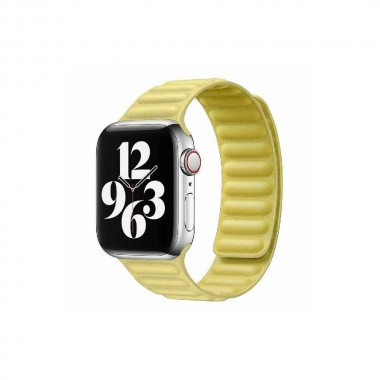 Ремешок oneLounge Leather Link Magnetic Yellow для Apple Watch 38mm | 40mm (S | M) OEM